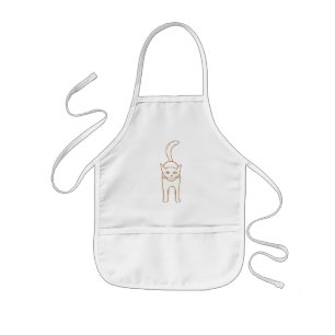 Teckning i en stående katt, Halloween aprons Barnförkläde
