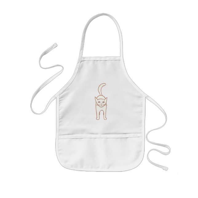Teckning i en stående katt, Halloween aprons Barnförkläde (Framsidan)