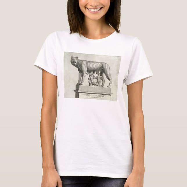 Teckning i Etruscan-brons från hennes varg Sp. Tee Shirt (Framsida)