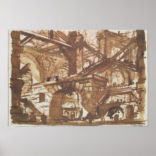 Teckning i ett fängelse i fängelset poster