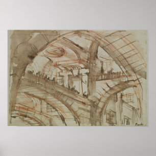 Teckning i ett fängelse i fängelset poster