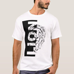 Teckning i ett lejonare huvud t shirt