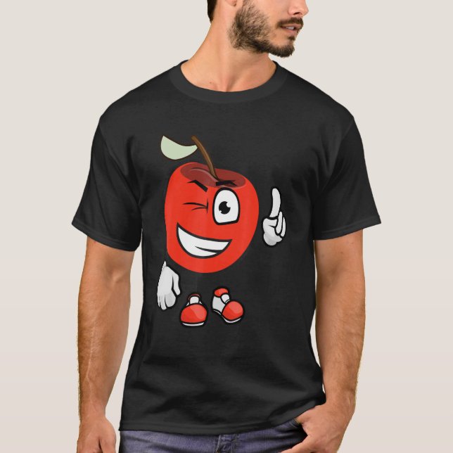 Teckning i ett Lycklig-äpple 1 T Shirt (Framsida)