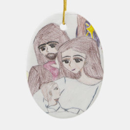 Teckning i Färgpennan Nativitet Julgransprydnad Keramik