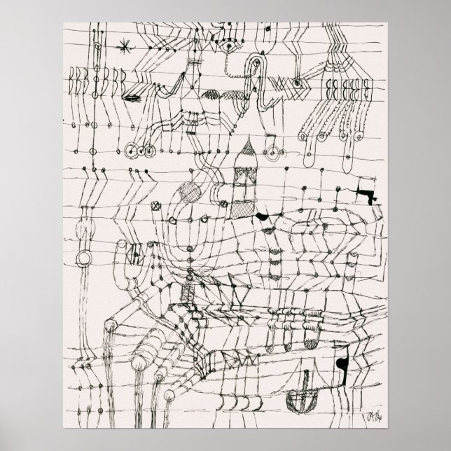 Teckning i form av ett nät (1920) poster (Framsidan)