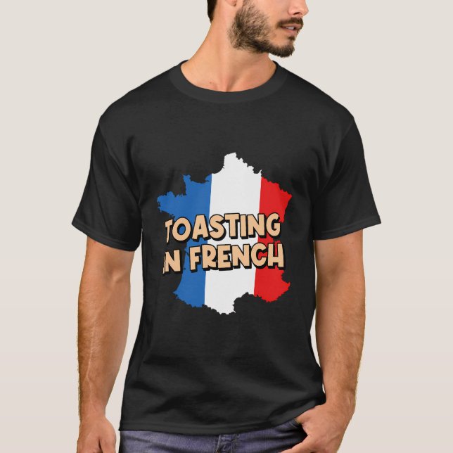 Teckning i Fransk Bread Foodie Pastries Food Kärle T Shirt (Framsida)