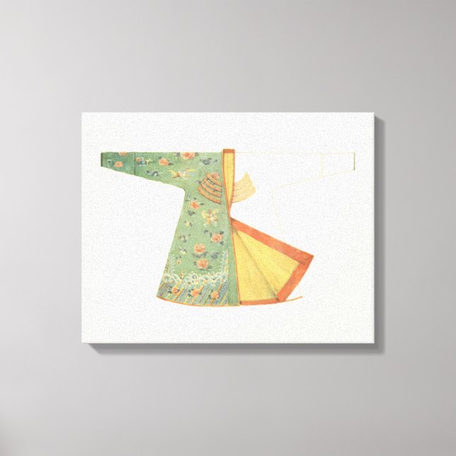 Teckning i halvAvslutat Kimono Canvastryck (Framsida)