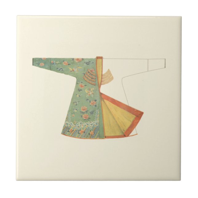 Teckning i halvAvslutat Kimono Kakelplatta (Framsidan)