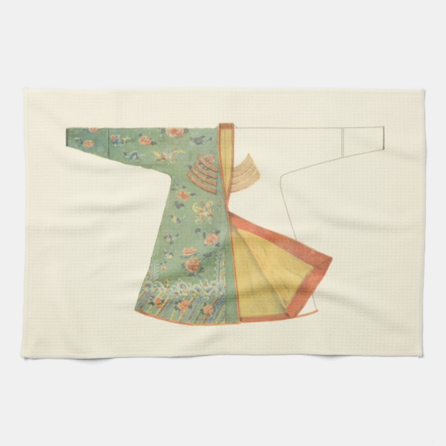 Teckning i halvAvslutat Kimono Kökshandduk (Horisontell)