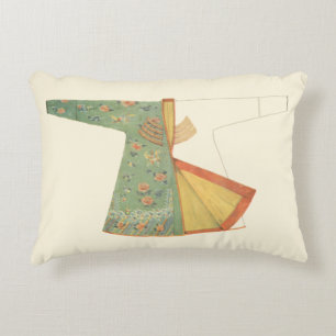 Teckning i halvAvslutat Kimono Prydnadskudde