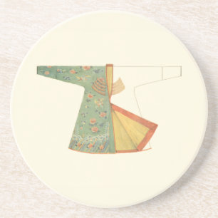 Teckning i halvAvslutat Kimono Underlägg