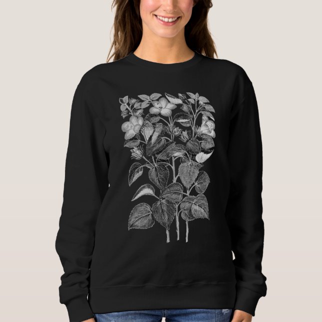 Teckning i italienska Hibiscus-blommor T Shirt (Framsida)