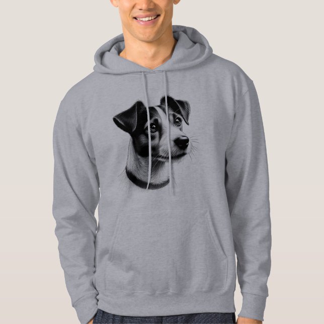Teckning i Jack Russell Terrier Hoodie (Framsida)