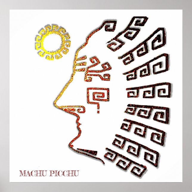 Teckning i Machu_Picchu Silhouette Poster (Framsidan)