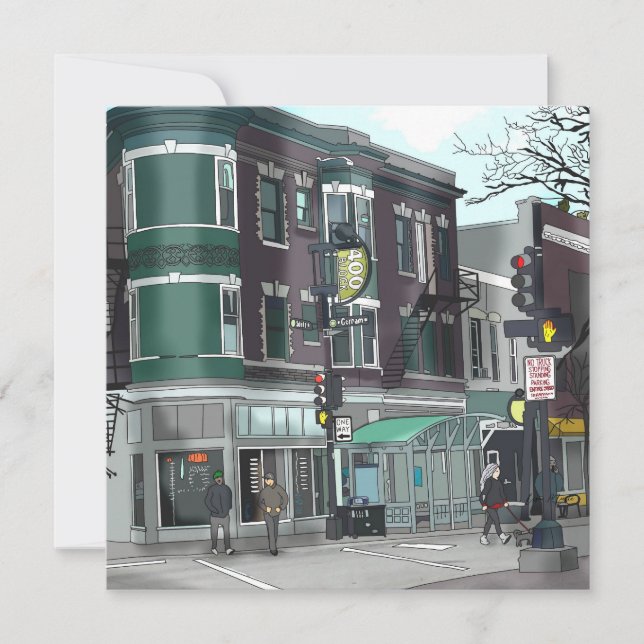 Teckning i Madison, Wisconsin Kort (Framsida)