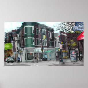 Teckning i Madison, Wisconsin Poster