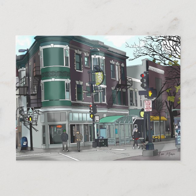 Teckning i Madison, Wisconsin Vykort (Framsida)