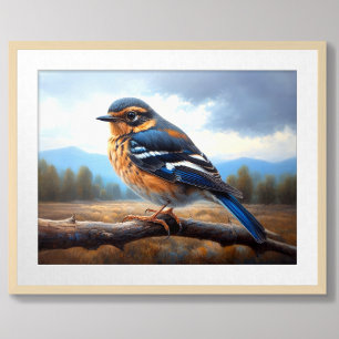 Teckning i Östra Bluebird vid Gren Poster