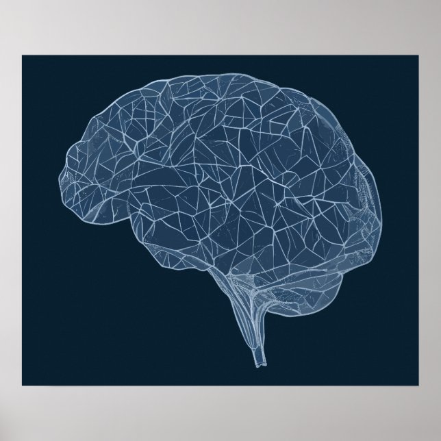 Teckning i Polygonhjärnan - Neuralt nätverk Poster (Framsidan)