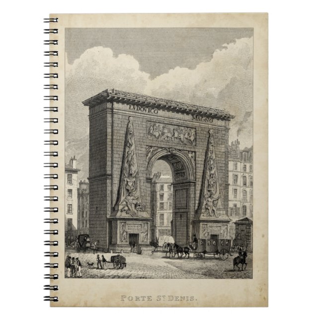 Teckning i Porte Saint-Denis Monument Anteckningsbok Med Spiral (Framsidan)