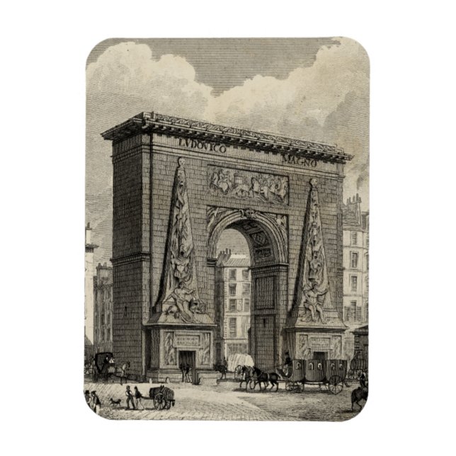 Teckning i Porte Saint-Denis Monument Magnet (Vertikal)