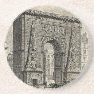 Teckning i Porte Saint-Denis Monument Underlägg Sandsten
