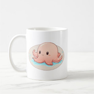Teckning i rosa Baby Octopus Kaffemugg