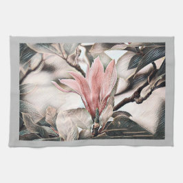 TECKNING i ROSA GREN Kökshandduk