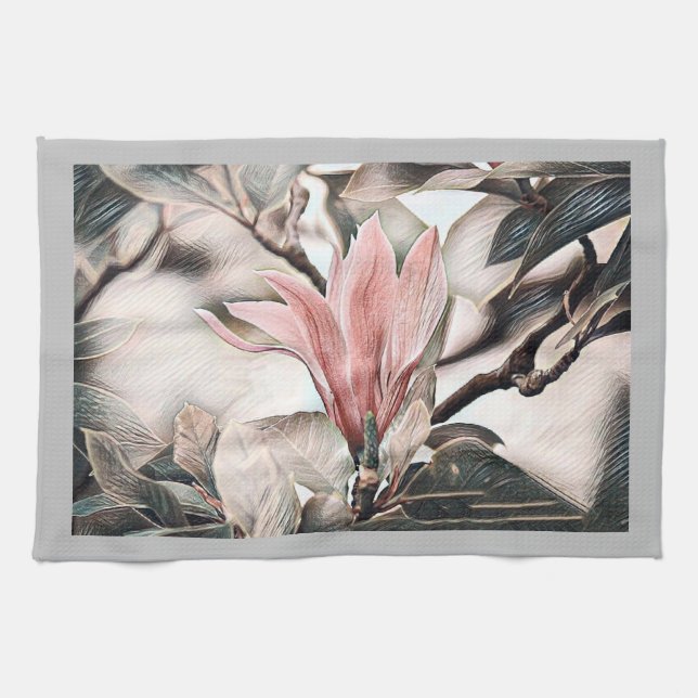 TECKNING i ROSA GREN Kökshandduk (Horisontell)