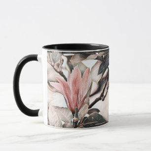 TECKNING i ROSA GREN MUGG