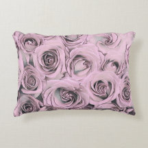 Teckning i rosa ros accent Pillow