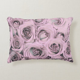 Teckning i rosa ros accent Pillow Prydnadskudde