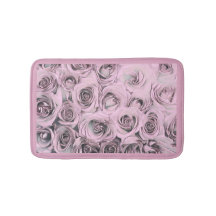 Teckning i rosa ros Bath Mat