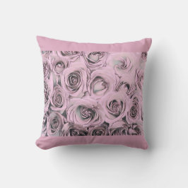 TECKNING i ROSA ROS DEKORATIV KUDDE