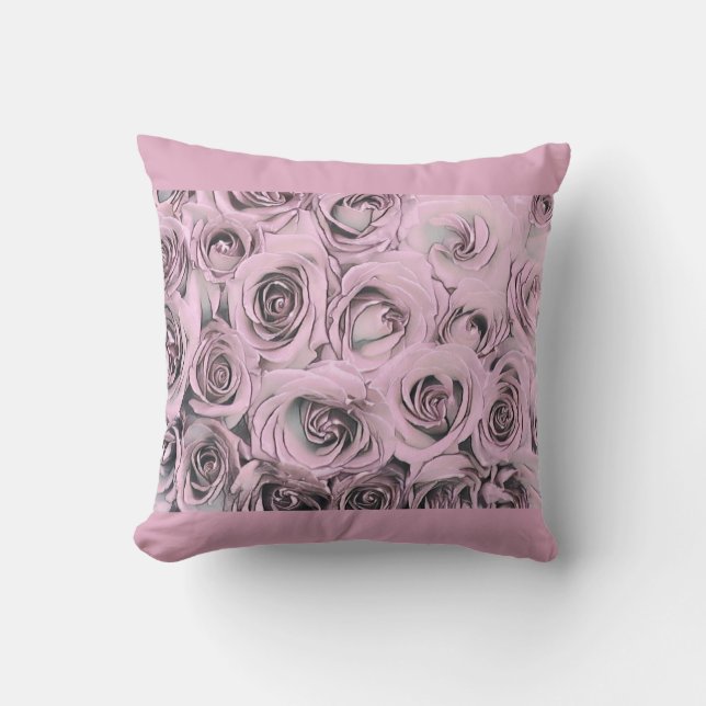 TECKNING i ROSA ROS DEKORATIV KUDDE (Framsida)