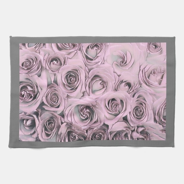 TECKNING i ROSA ROS Kökshandduk (Horisontell)