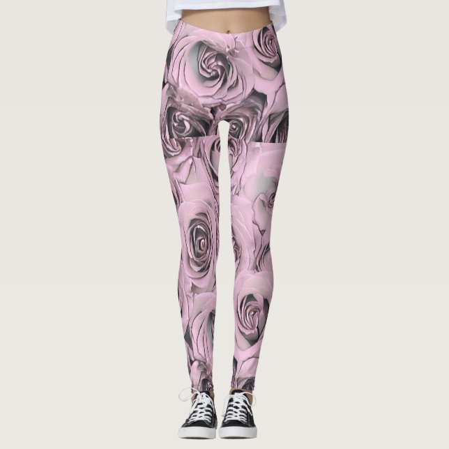 TECKNING i ROSA ROS Leggings (Framsida)