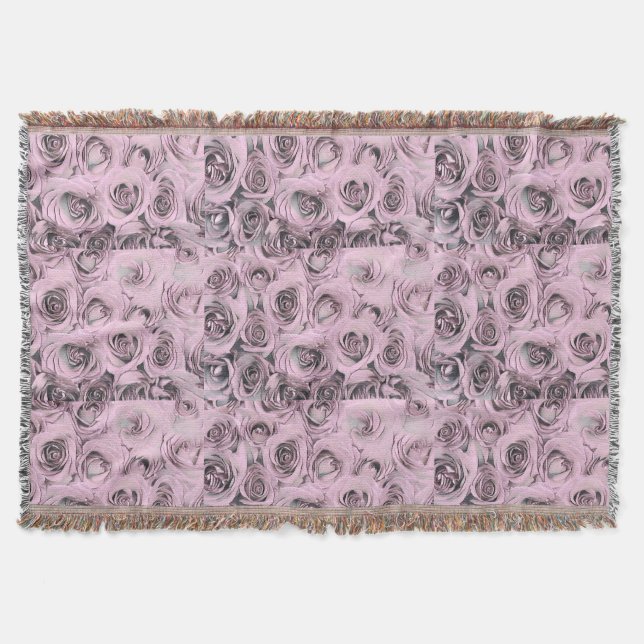 Teckning i rosa ros Throw Blanket Filt (Framsidan)