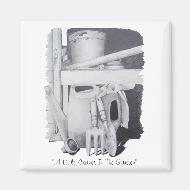 teckning i trädgårdsodlare i verktyg magnet (Framsidan)