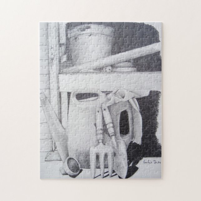 teckning i trädgårdsodlare i verktyg pussel (Vertikal)