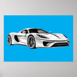 Teckning II (BLUE BKGRD) Poster