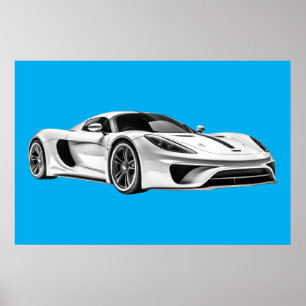 Teckning II (BLUE BKGRD) Poster