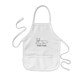 Teckning, kattvärpning, färgplattor barnförkläde