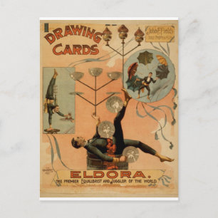 Teckning-kort, "Eldora", Juggler of the World Vykort