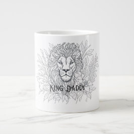 Teckning Lejon med Flowers Kung pappa, Boho Far Jumbo Mugg