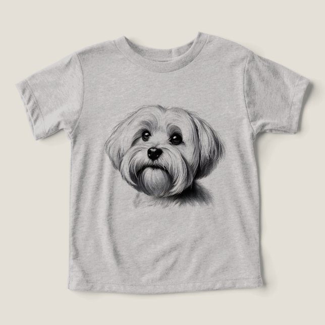 Teckning Maltesiska Hund T Shirt (Design Framsida)
