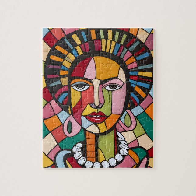 Teckning med kuber Surreal konst Pussel (Vertikal)