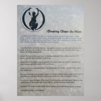 Teckning Ner Måne Poster