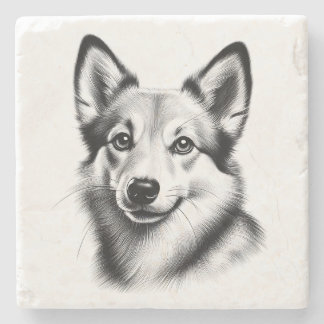 Teckning Norsk Lundehund Stenunderlägg