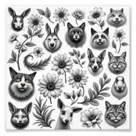 Teckning och bilder fototryck